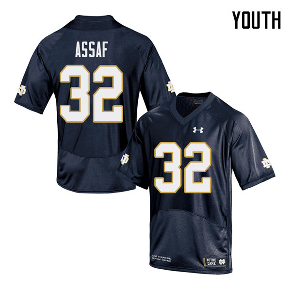 Youth #32 Mick Assaf Notre Dame Fighting Irish College Football Jerseys Sale-Navy